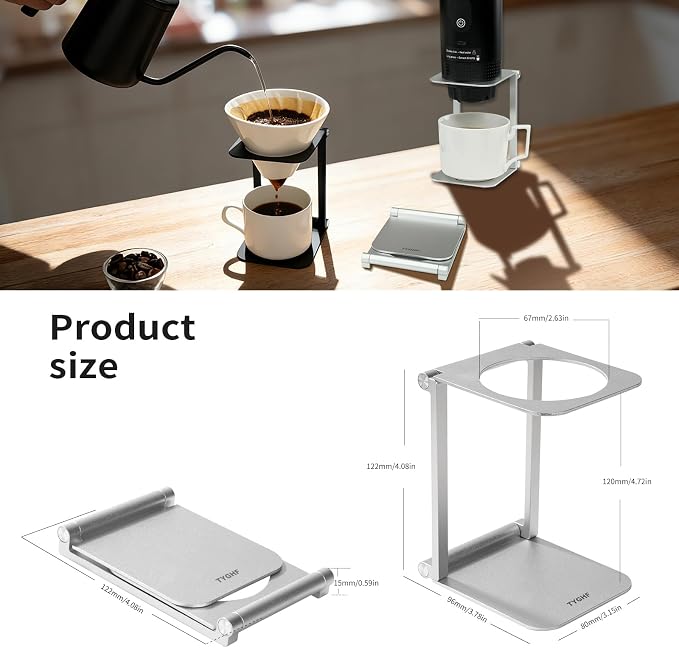 Pour over Dripper Stand, Portable & Foldable Espresso Machine Stand - Image 2