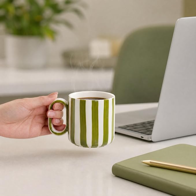 Ceramic Coffee Mugs Set of 4, 8.5 oz Small Stoneware Coffee Cups - Image 7