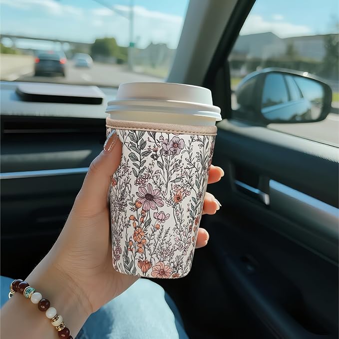 Reusable Insulated Sleeve for Iced Coffee Cup, Coffee Neoprene Sleeve for Cold - Image 2
