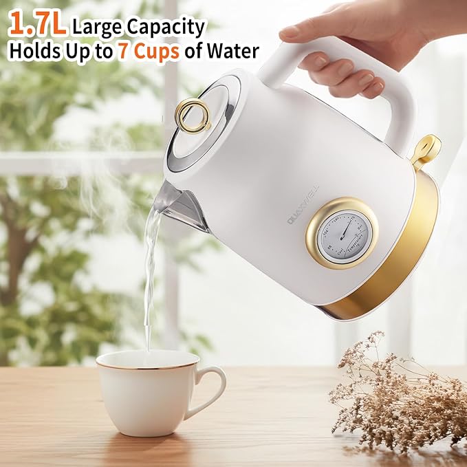 Retro Electric Kettle, 1.7L 304 Stainless Steel Tea Kettle - Image 5