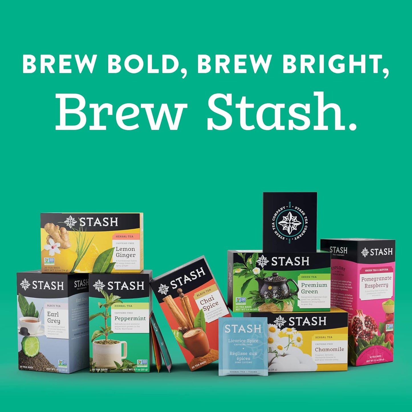 Stash Tea Decaf Earl Grey Black Tea, 6 Boxes of 30 Tea Bags Each (180 Tea Bags Total)