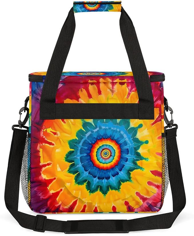Bohemian Tie Dye Coffee Maker Carring Bag, Large Insulated Storage Organizer - Image 5