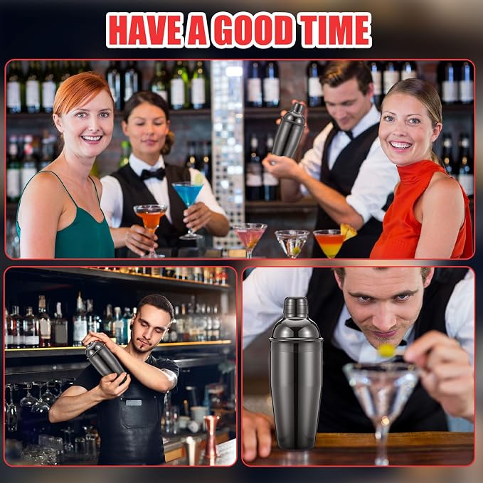 Nitial 6 Pcs Bar Cocktail Shaker Professional Stainless Steel Martini Drink - Image 5