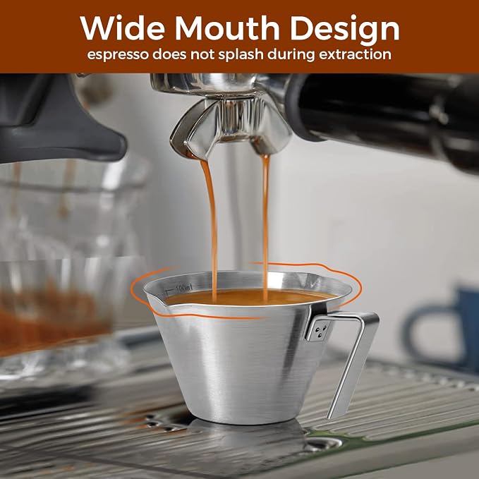 10Pcs Stainless Steel Espresso Cups, Double Spout Metal Espresso Measuring Cup - Image 4