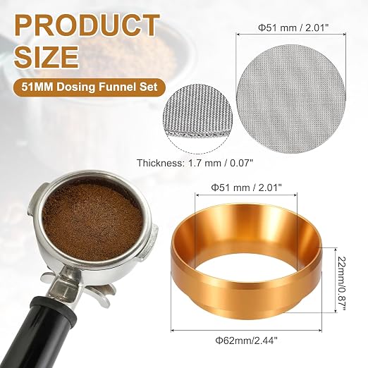 uxcell 51MM Espresso Dosing Funnel Set, 2.44 x 0.87 Dosing Funnel - Image 2