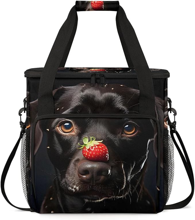 Black Labrador Funny Dog Coffee Maker Carring Bag, Large Insulated Storage by Home