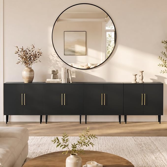 Set of 4 Black Storage Cabinet - Image 3
