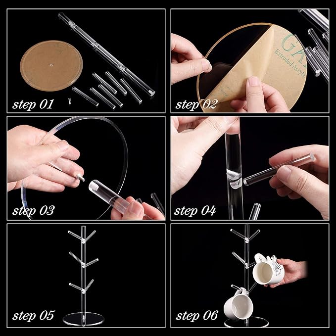 Patelai 14 Inch Acrylic Coffee Mug Tree Coffee Mug Rack Cup Holders - Image 4