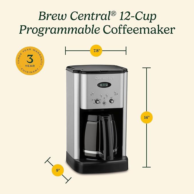 Cuisinart 12 Cup Brew Central Maker Coffee Maker, DCC-1200BKSNAS - Image 7