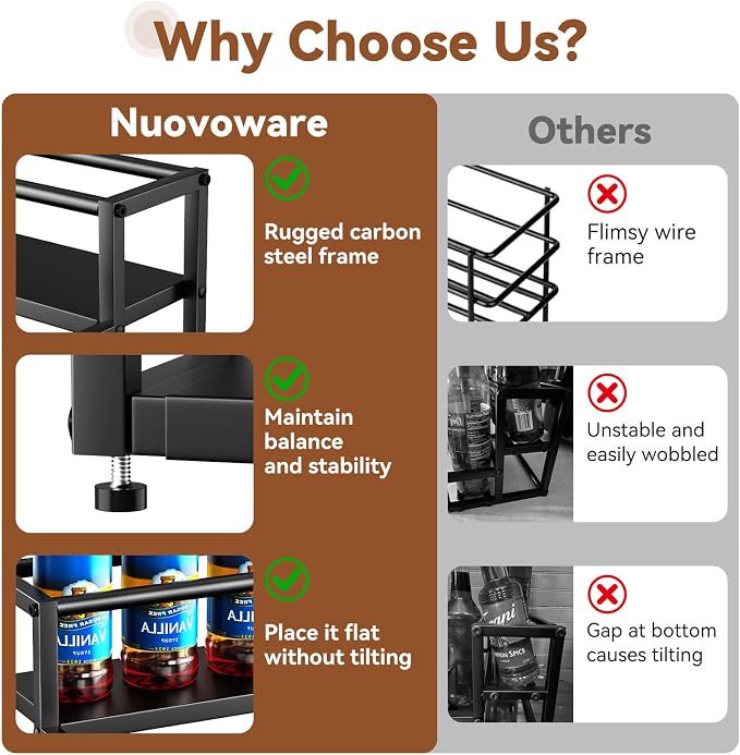 Nuovoware Expandable Coffee Syrup Organizer, 2-Tier Syrup Rack Holds 10-16 - Image 5