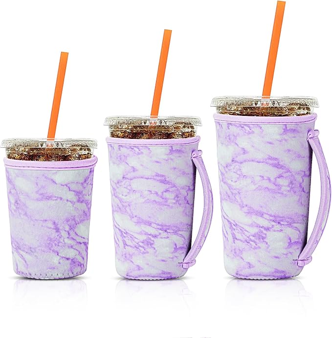 3 Pack Iced Coffee Sleeve with Handle Insulator Sleeves by DesingWish