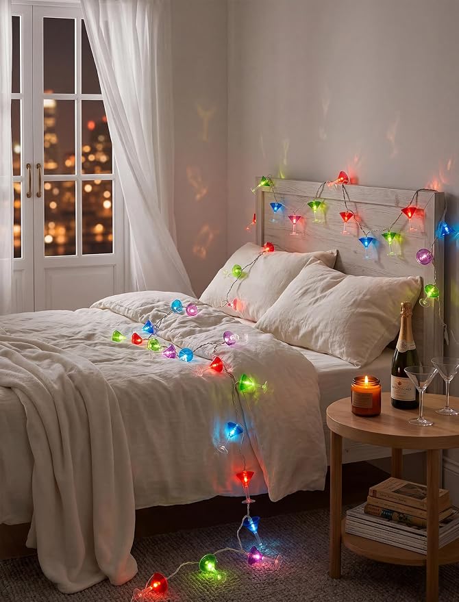 Multicolor Cocktail String Lights, 8.5Ft Cocktail Plug in Outdoor Party Lights - Image 2