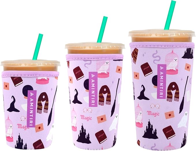 3 Pack Reusable Sleeve for Iced Coffee Cup, Coffee Neoprene Sleeve for Iced&Hot by Unknown