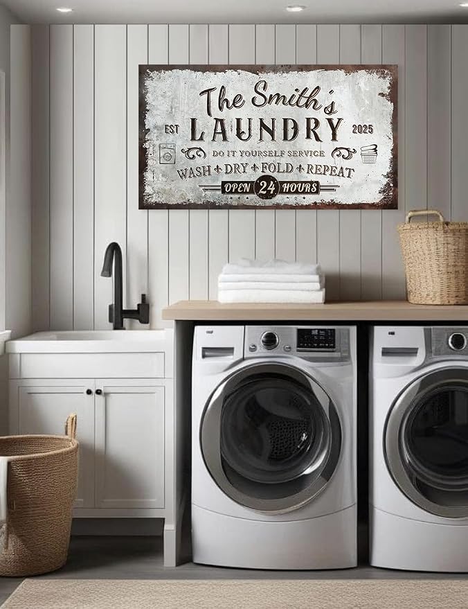 IPIC - Personalized Laundry Room Sign, Custom Large Canvas Wall Art - Image 4