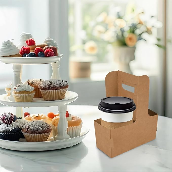 100 Pack Drink Carrier with Handle, 2 Cups or 4 Cups Assemblable Disposable - Image 6