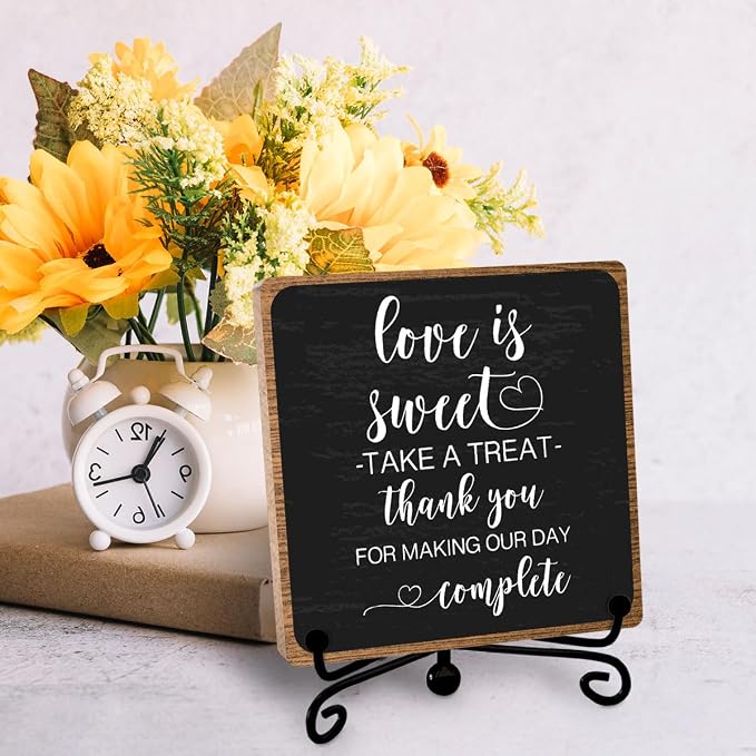 Funny Wedding Decor, Love Is Sweet Enjoy A Treat Sign Plaque, Lovely Gifts - Image 3