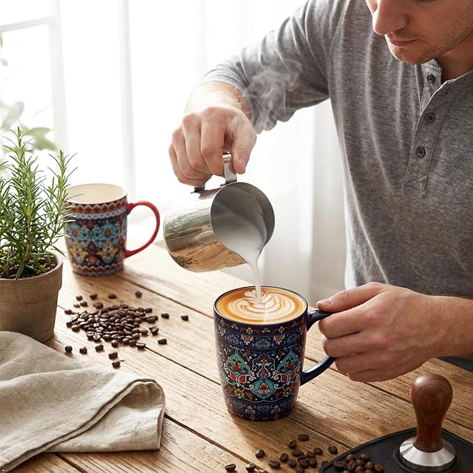 glowworm 16 oz Coffee Mugs Set of 4, Large Ceramic Coffee Cups - Image 7