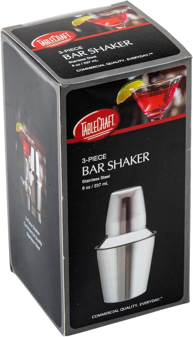 TableCraft 375 3-Piece Stainless Steel Cocktail Shaker, Bar Shaker - Image 4