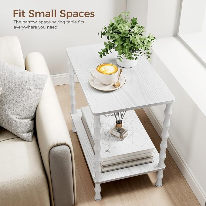 Vintage Small Side Table, 21.9 Inch Living Room End Table, 2-Tier Coffee Table - Image 5