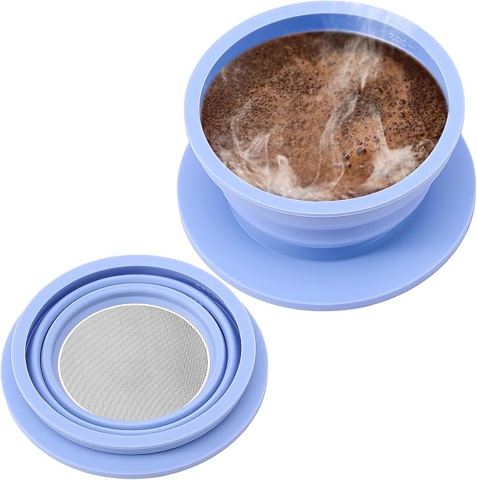 Collapsible Paperless Pour Over Coffee Dripper, Single Cup Travel Pour Over by VVGCS