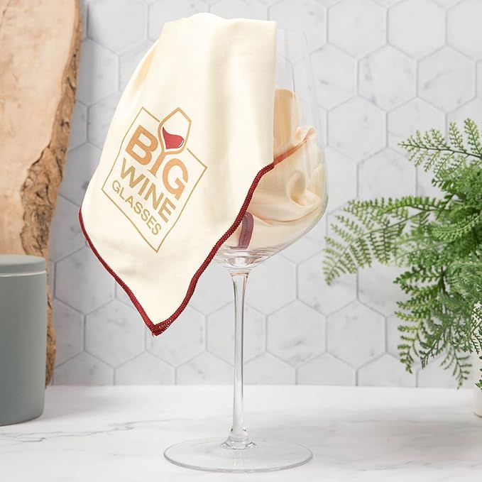 Wine Glass Polishing Cloth | Microfiber Cleaning & Drying Towel | Streak Free - Image 3