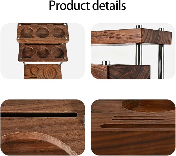 Wooden Espresso Tamper Holder Handmade Storage Rack Wood Storage Unit - Image 4