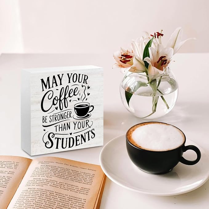 Rustic Teacher Coffee Wood Box Sign - Image 4