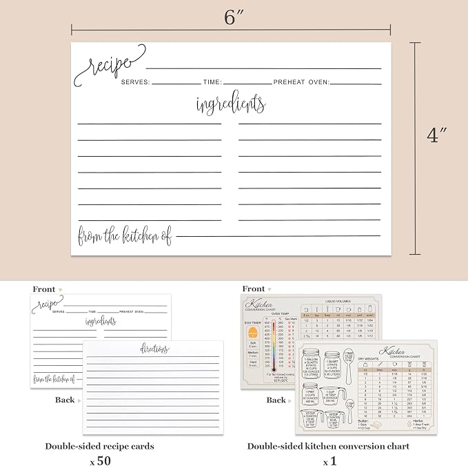 Dahey Double Sided Recipe Cards 4x6 - Image 7