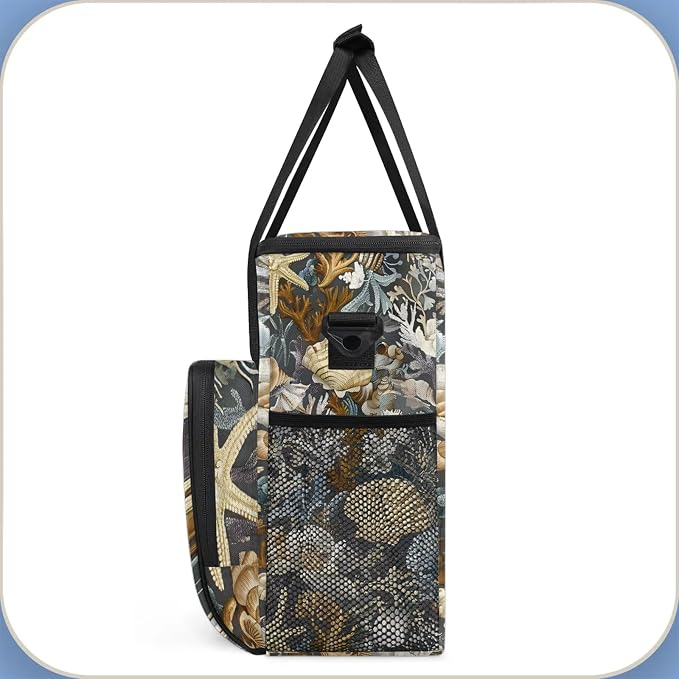 Summer Beach Seashell Coffee Maker Carring Bag, Large Insulated Storage - Image 4