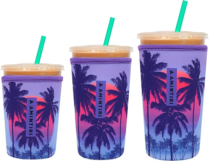 3 Pack Reusable Sleeve for Iced Coffee Cup, Coffee Neoprene Sleeve for Iced&Hot by Unknown