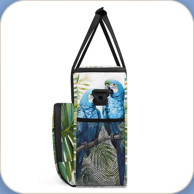 Tropical Parrot Coffee Maker Carring Bag, Large Insulated Storage Organizer - Image 4