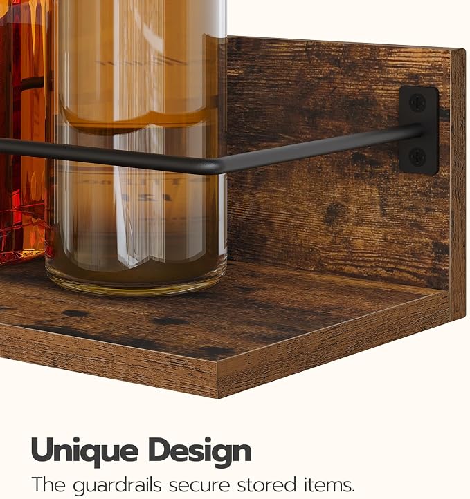 HOOBRO Wall Mounted Wine Rack 3 Pack, Wine Shelf Hanging Floating Wall Shelves - Image 6
