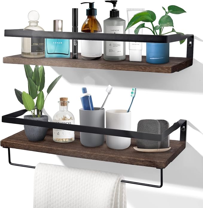 Uten Floating Shelves, Wall Shelves Set of 2, Wall Mounted by UTENHOMEGOODSCENTER