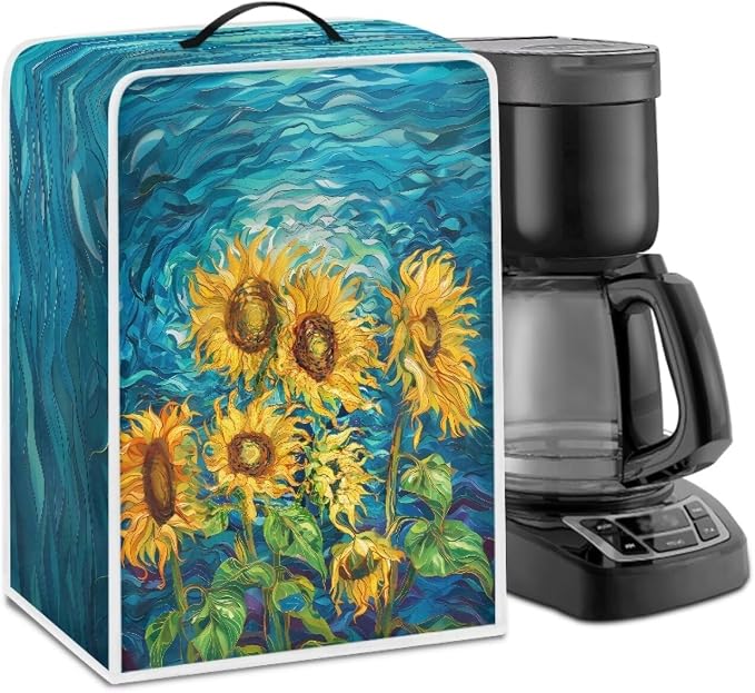 Sunflower Painting Coffee Maker Cover Dust Covers by Psesaysky