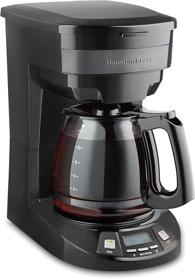 Hamilton Beach 12 Cup Programmable Drip Coffee Maker Machine, Regular & Bold by HamiltonBeach