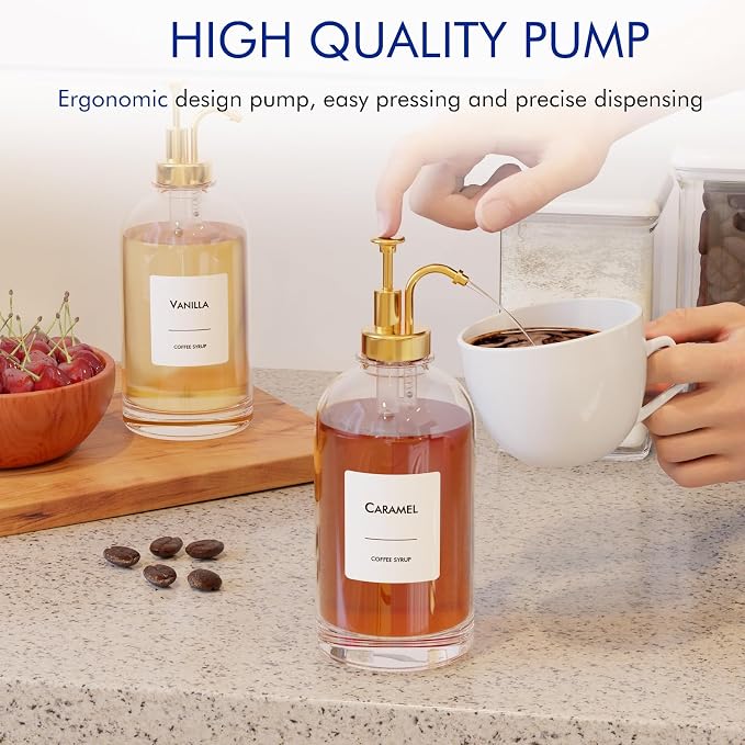16.9 oz/500 ml Coffee Syrup Dispenser Set - Image 3