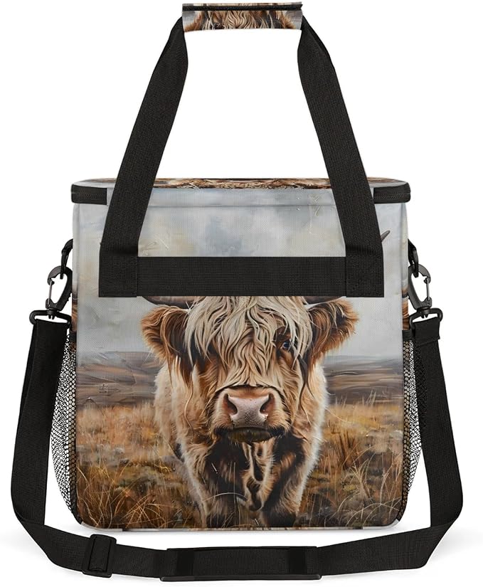 Highland Cow Funny Coffee Maker Carring Bag, Large Insulated Storage Organizer - Image 5