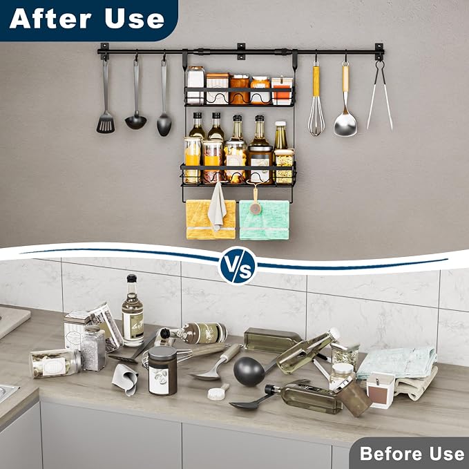 Spice Rack Wall Mount, Upgrade To A Retractable Bracket, - Image 5