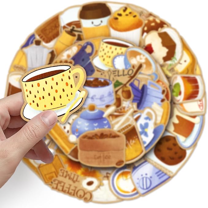 50pcs Aesthetic Coffee Time Stickers - Image 3