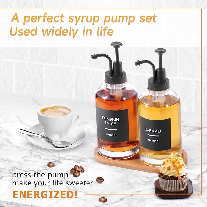 Coffee Syrup Dispenser for Coffee Bar, 16.9 oz 500ml Syrup Pump Dispenser - Image 6