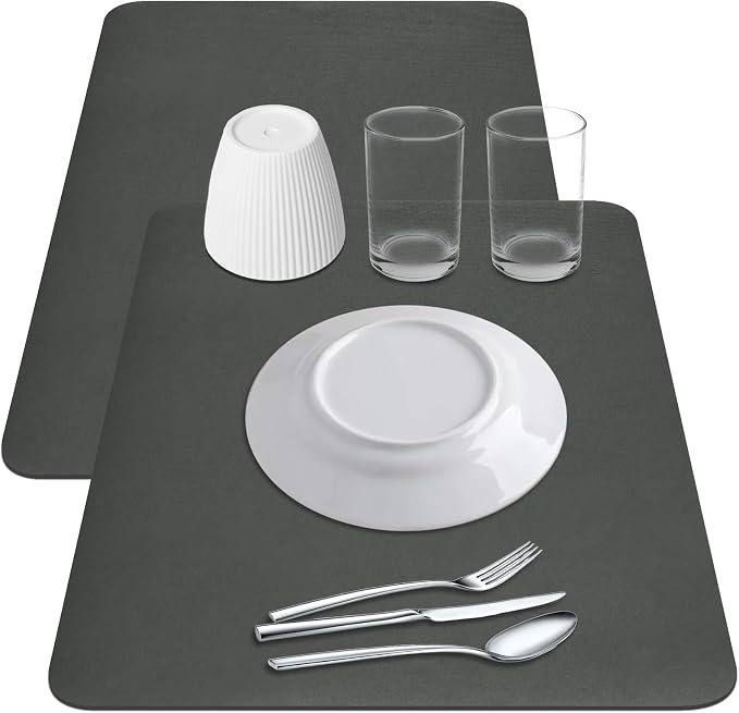 2-Pack Coffee Bar Mats Set for Countertop, Kitchen Counter Mat Fits Under by Meetcolor