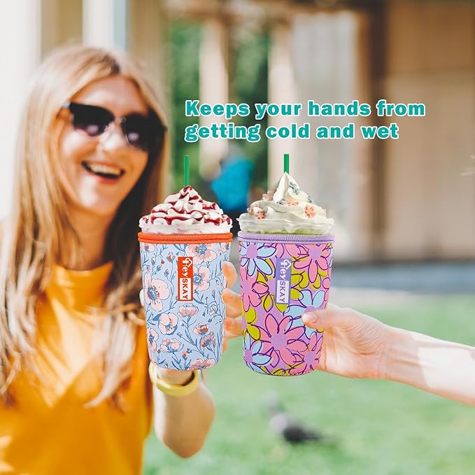 HEYSKAY Insulated Coffee Cup Sleeves Reusable Neoprene Iced Coffee Sleeve - Image 7