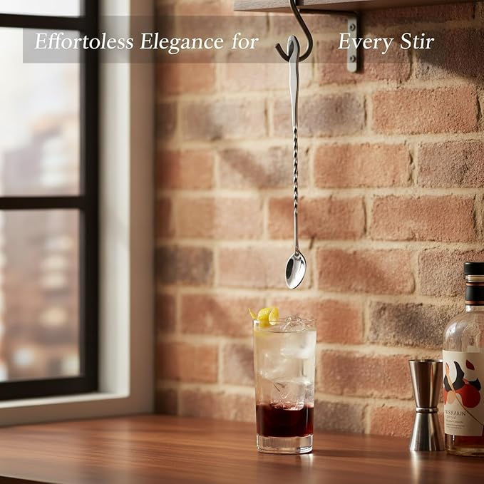 Stainless Steel Bar Spoon with Twisted Handle - Image 3