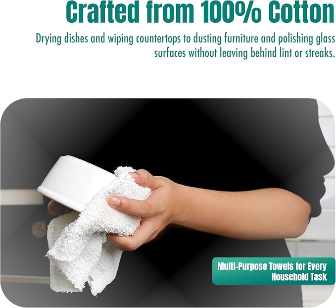 ZUPERIA Terry Towels Pack of 24 100% Cotton Terry Barmop Towels - Image 2