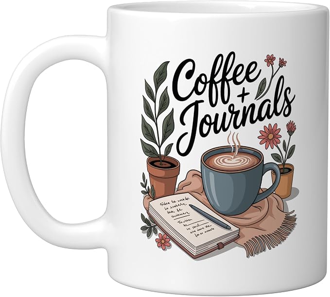 Coffee and Journals Ceramic Mug by Unknown