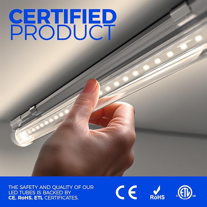 Barrina 2FT LED Shop Light, 4000K 20W 3000LM, V Shape Integrated T8 LED Lighting - Image 5