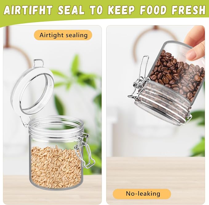 3 Pcs Plastic Sealed Storage Jars Empty Clear Food Storage Container - Image 4