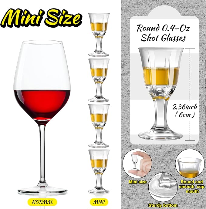 CHENGU 12 Pcs Mini Shot Glasses - Image 2