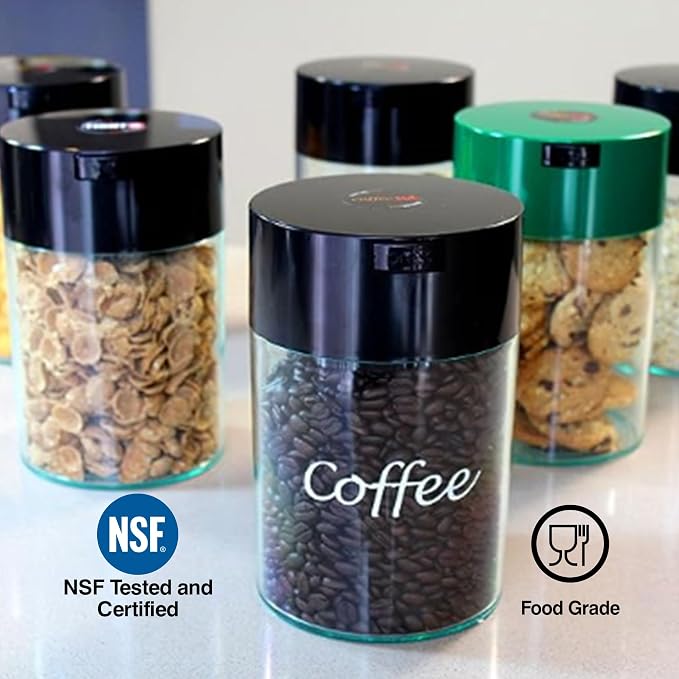 COFFEEVAC 1 LB Airtight Coffee Bean Storage Container, Patented Vacuum Seal - Image 5