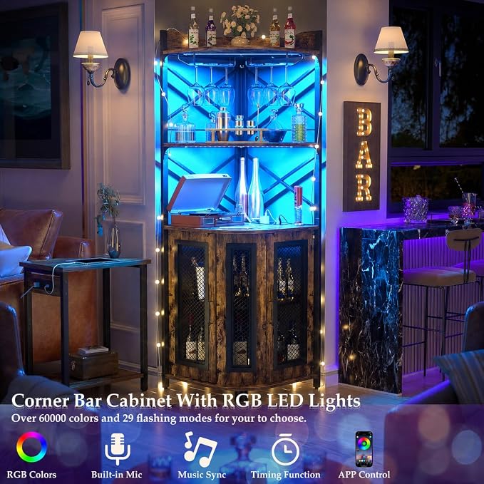 Aheaplus Corner Bar Cabinet - Image 4